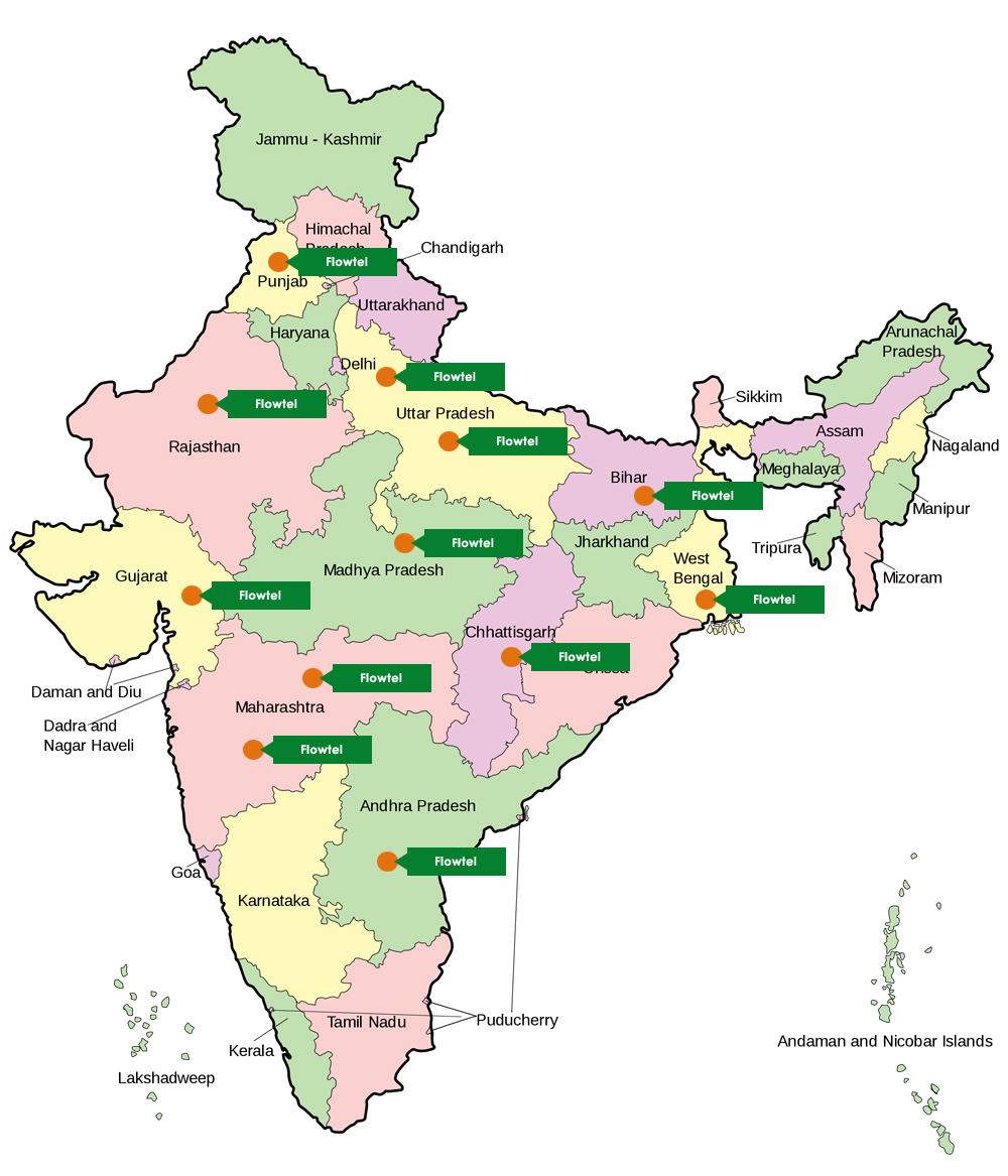 Flowtel Distributors Map